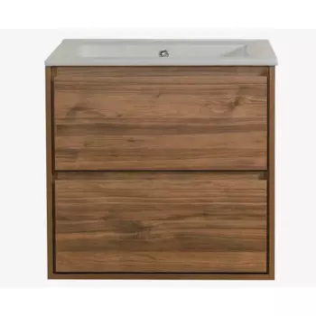 Тумба под раковину Мокка 2.0 Konsensa подвесная 64.6 см цвет темный орех