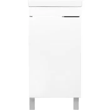 Тумба под раковину Акваль Паола 40 см напольная Push-to-Open цвет бодега/белый