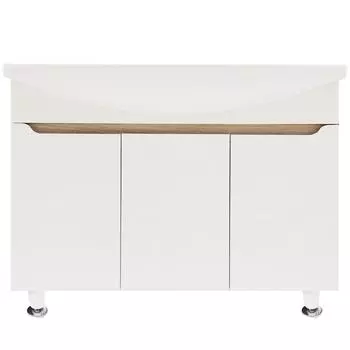 Тумба под раковину напольная Рондо 105 см МДФ эмаль цвет белый/дуб