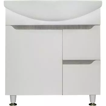 Тумба под раковину напольная Рондо 75 см МДФ эмаль цвет белый/серый дуб