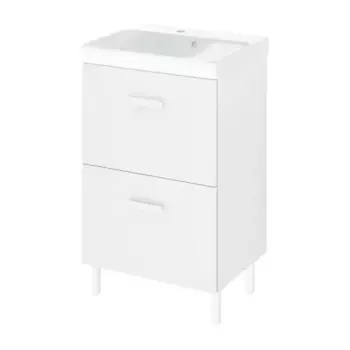 Тумба под раковину напольная Sensea Easy 50 см с двумя ящиками цвет белый