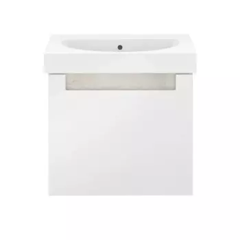 Тумба под раковину подвесная Buongiorno Plus 60 см цвет белый дуб