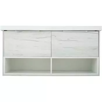 Тумба под раковину подвесная «Дана» 125 см цвет дуб крафт белый