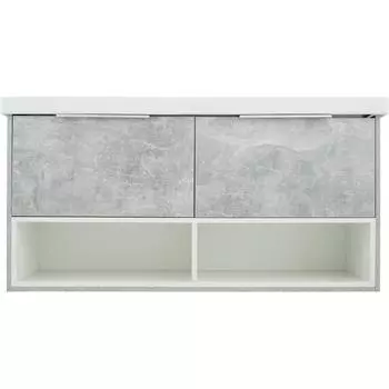 Тумба под раковину подвесная «Дана» 125 см цвет серый цемент