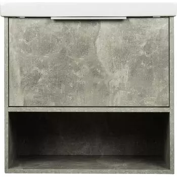 Тумба под раковину подвесная «Дана» 60 см цвет серый цемент