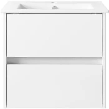 Тумба под раковину подвесная Квадро 60 см цвет белый