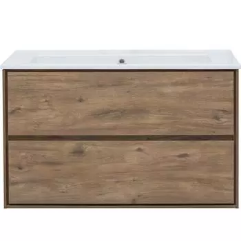 Тумба под раковину Aquanet Мокка подвесная 105 см цвет дуб