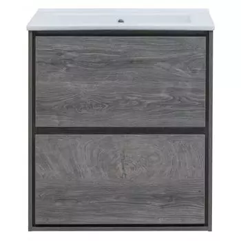 Тумба под раковину Aquanet Мокка подвесная 65 см цвет серый дуб