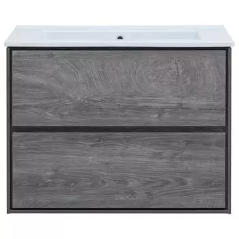 Тумба под раковину Aquanet Мокка подвесная 85 см цвет серый дуб