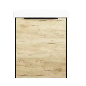 Тумба подвесная под раковину Sanflor Барселона 50 цвет дуб черный крафт