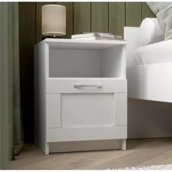 Тумба прикроватная 1 ящик Шведский стандарт Сириус 39.1x53.1x41.2 см Кдсп цвет белый