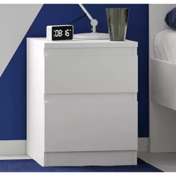 Тумба прикроватная 2 ящика Шведский стандарт Праксис 37.3x49.2x39.6 см Кдсп цвет белый