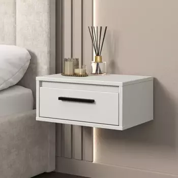 Тумба прикроватная подвесная Лион 45х20х30 см ЛДСП цвет белый