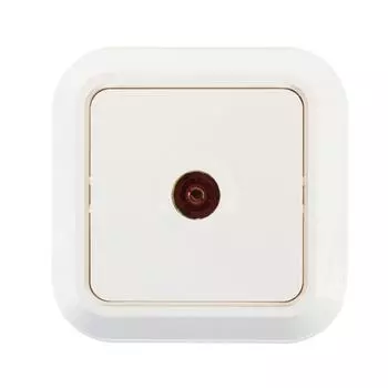 ТВ-розетка оконечная накладная Makel Siva Ustu шлейф, цвет кремовый