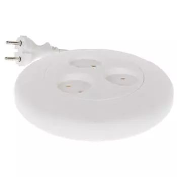 Удлинитель бытовой Эра 3 розетки без заземления 2x0.75 мм 3 м 2200 Вт цвет белый