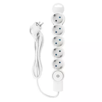 Удлинитель бытовой Duwi 32077 5 розеток с заземлением 3x1 мм 1 м цвет белый