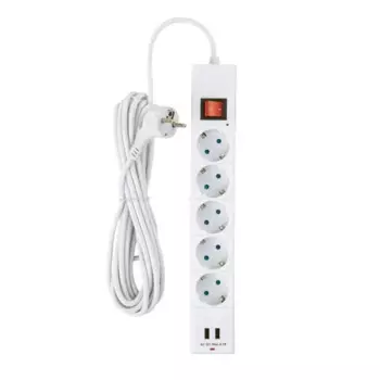 Удлинитель бытовой Duwi 32079 5 розеток с заземлением 3x1.5 мм 5 м цвет белый