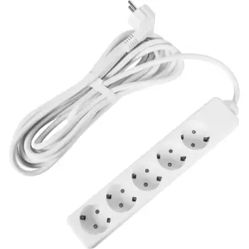 Удлинитель бытовой Lexman 5 розеток с заземлением 350x120x70 мм 5 м цвет белый