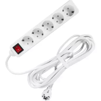 Удлинитель бытовой Lexman КН 5 розеток с заземлением 350x120x70 мм 5 м цвет белый