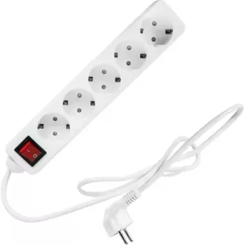 Удлинитель бытовой Lexman КН 5 розеток с заземлением 350x90x60 мм 1 м цвет белый