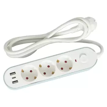 Удлинитель бытовой Skybeam 3 розетки 1.5 м цвет белый