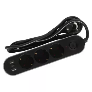 Удлинитель бытовой Skybeam 3 розетки 1.5 м цвет черный