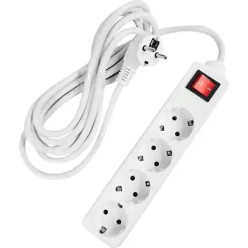 Удлинитель бытовой Защита Про 4 розетки с заземлением 3x1.5 мм 3 м 3500 Вт цвет белый