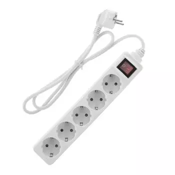 Удлинитель с заземлением для бытовой техники Lexman 5 розеток 1 м выключатель