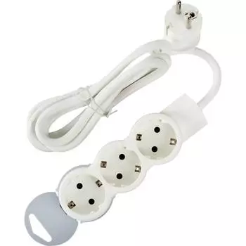 Удлинитель с заземлением Legrand 3 розетки 1.5 м цвет серый