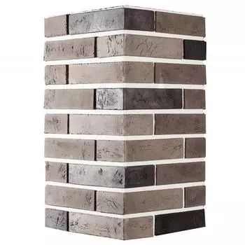 Угловой камень искусственный White Hills Терамо Брик черный 1.21 м.п.