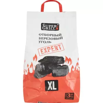 Уголь берёзовый отборный Supergrill 3 Кг