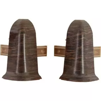 Угол для плинтуса внешний «Дуб Шоколад», высота 62 мм, 2 шт.