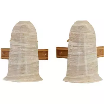 Угол для плинтуса внешний «Дуб Сибирский», высота 62 мм, 2 шт.