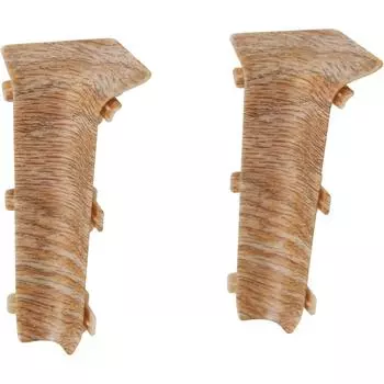 Угол для плинтуса внутренний «Дуб милан», высота 80 мм, 2 шт.