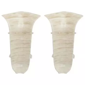 Угол для плинтуса внутренний «Дуб Светлый» 55 мм 2 шт.