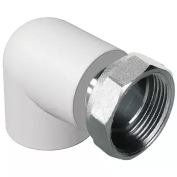 Угол комбинированный 90° с накидной гайкой Политэк 3/4"x20 мм ВР полипропилен