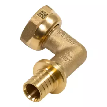 Угол комбинированный 90° с накидной гайкой Рехау 1/2"х16 мм ВР-НР латунь