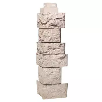 Угол наружный FineBer Камень дикий цвет мелованный белый