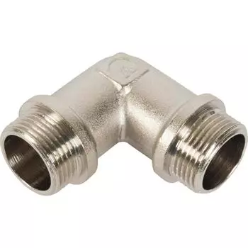 Угол Valtec наружная-наружная резьба 3/4" никелированная латунь VTr.093.N.0005