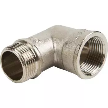 Угол Valtec, внутренняя-наружная резьба, 3/4" никелированная латунь