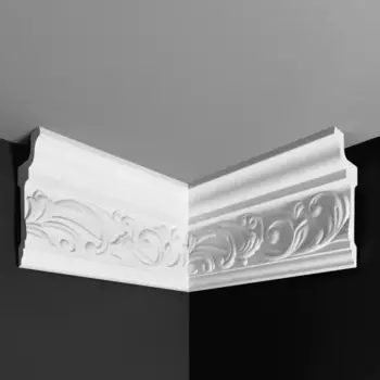 Угол внутренний для плинтуса пенополистирол Де-Багет ДП 25/110 белый 40x102 мм