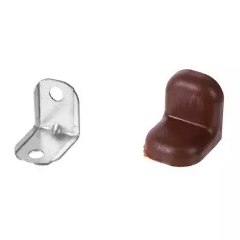 Уголок мебельный с декоративной накладкой 20x20 мм сталь/пластик цвет коричневый 4 шт.