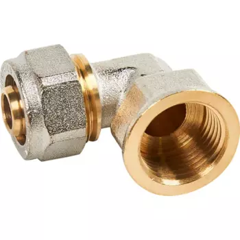 Уголок обжимной Aquasfera внутренняя резьба 1/2"х16 мм никелированная латунь