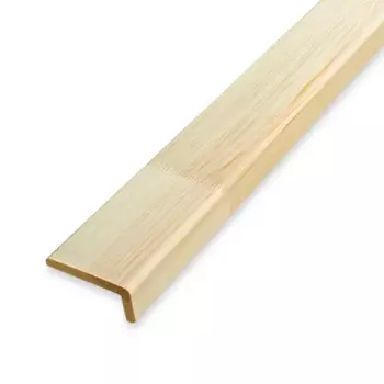 Уголок плоский деревянный сращенный разнобокий 18x40x1000 мм Сосна Экстра