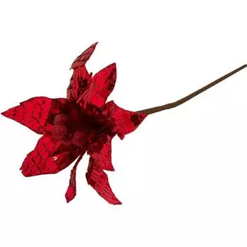 Украшение «Листочек дерева» 17 см цвет красный