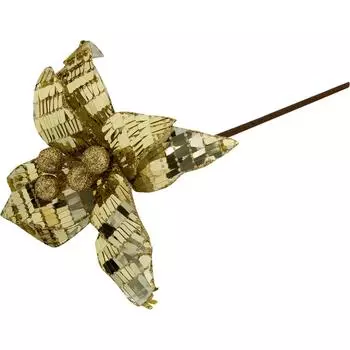 Украшение «Листочек дерева» 17 см цвет золото