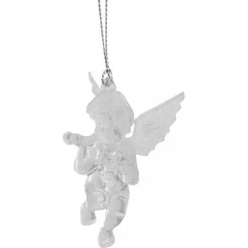 Украшение новогоднее «Ангел малый со скрипкой», пластик, цвет прозрачный