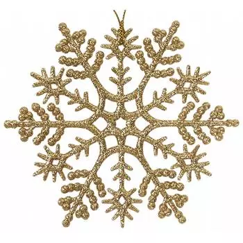 Украшение новогоднее «Снежинка Классика», пластик, цвет золотой