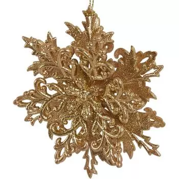 Украшение новогоднее «Снежинка Классика», пластик, цвет золотой