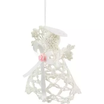 Украшение ёлочное «Ангелочек с кружевами», цвет белый